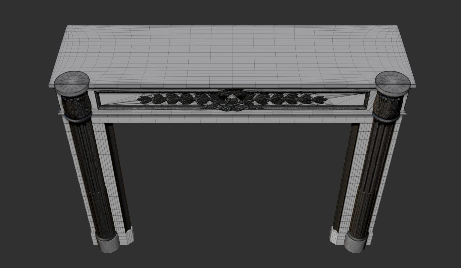 Louis XVI style classical fireplace mantel 3D model_15