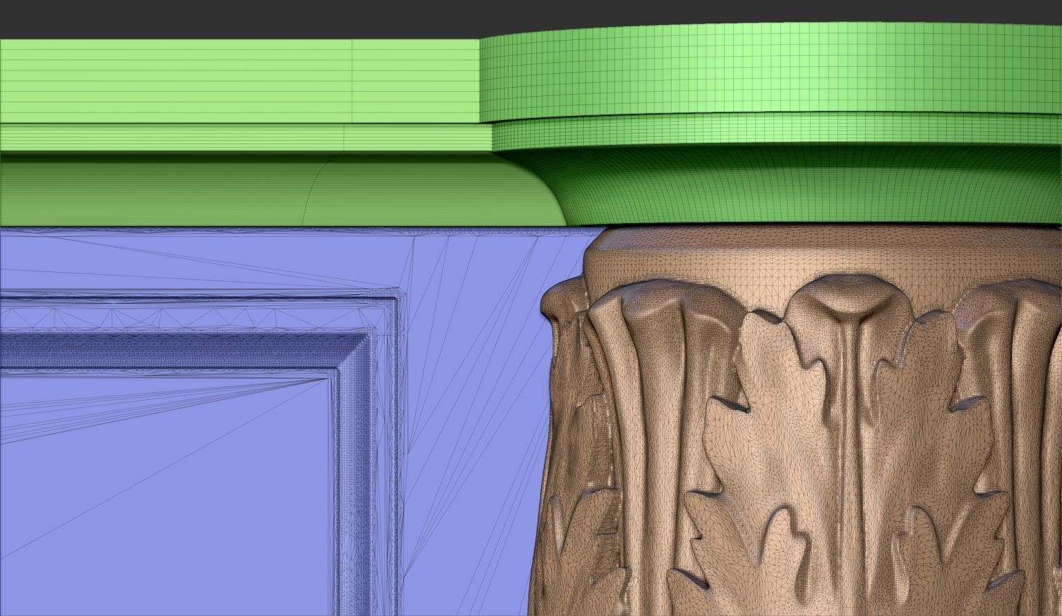 Louis XVI style classical fireplace mantel 3D model_25