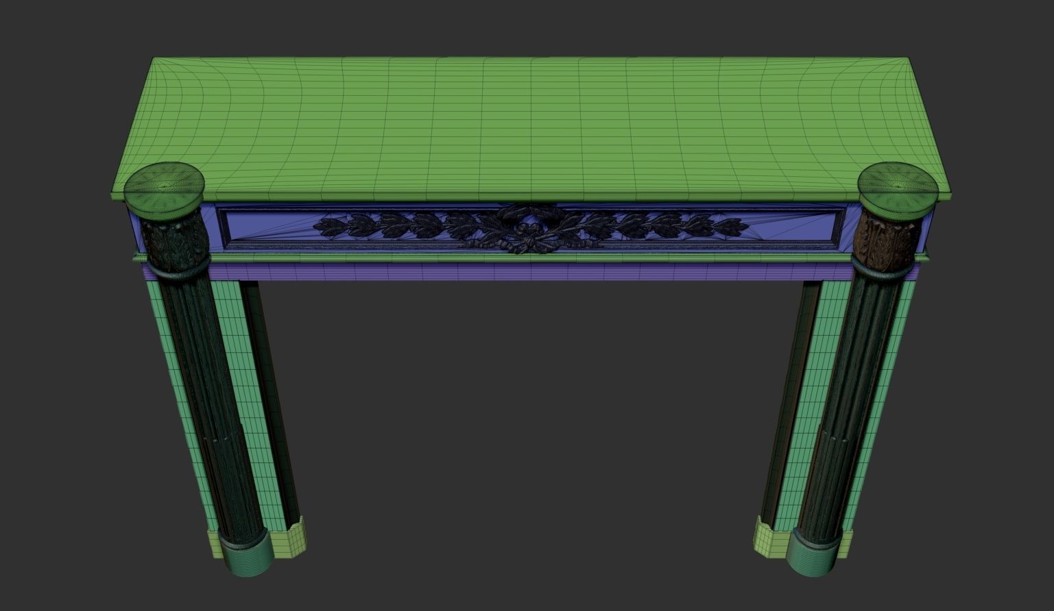 Louis XVI style classical fireplace mantel 3D model_16