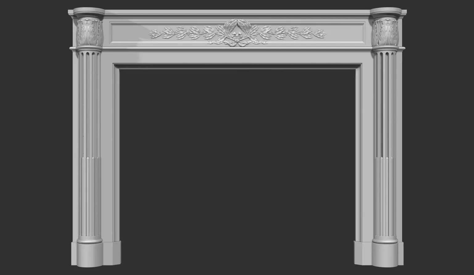 Louis XVI style classical fireplace mantel 3D model_0