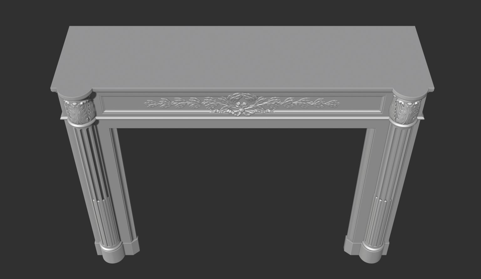 Louis XVI style classical fireplace mantel 3D model_14
