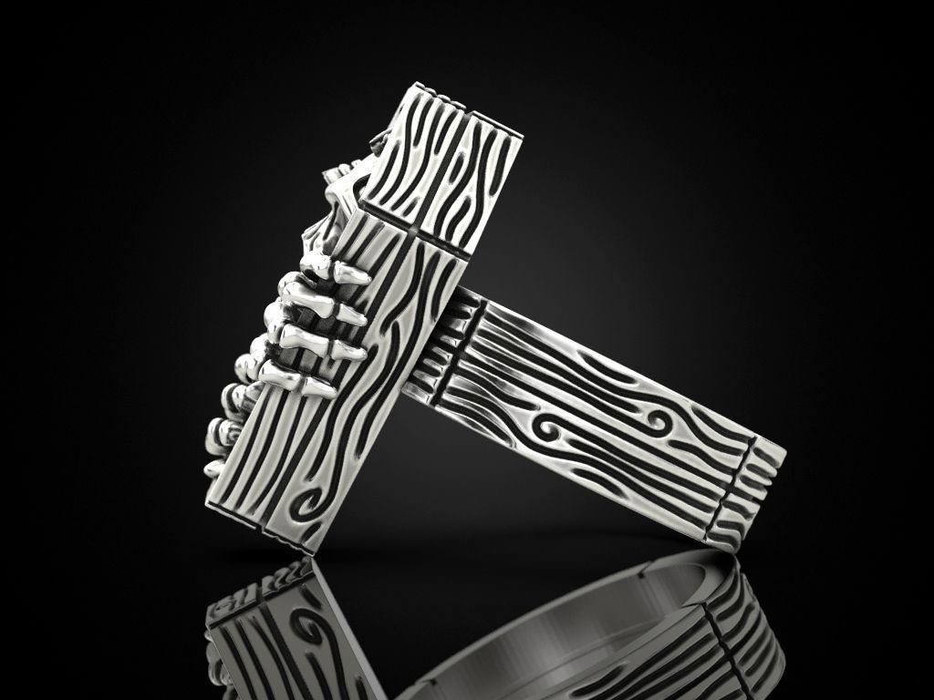 Skull coffin ring 3D print model_10