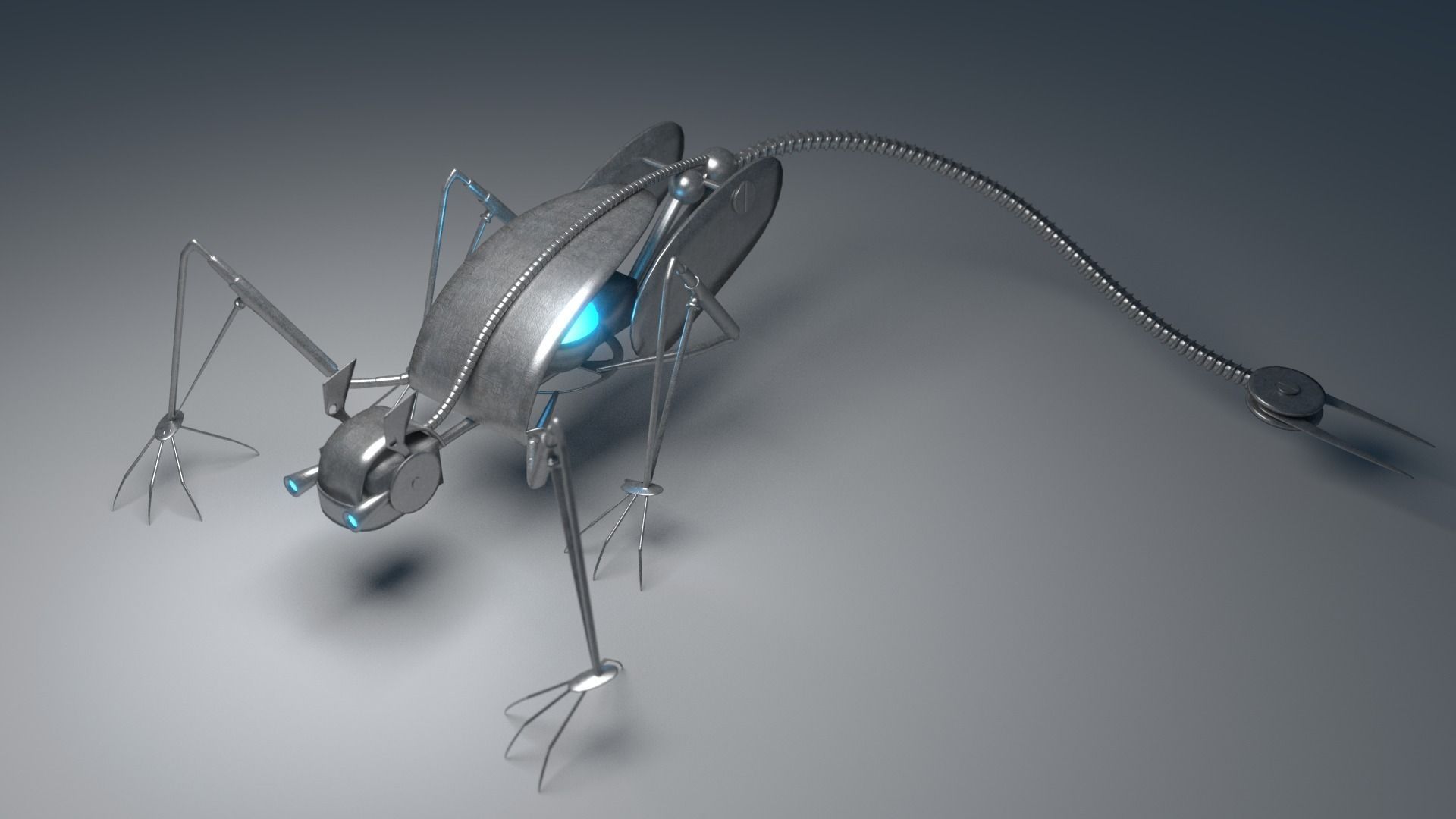 Metallic crawler 3D model_0