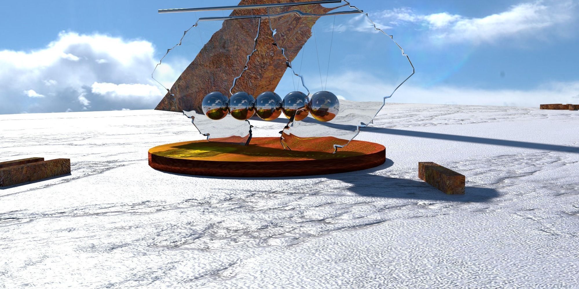 A different Newtons pendulum 3D model_1