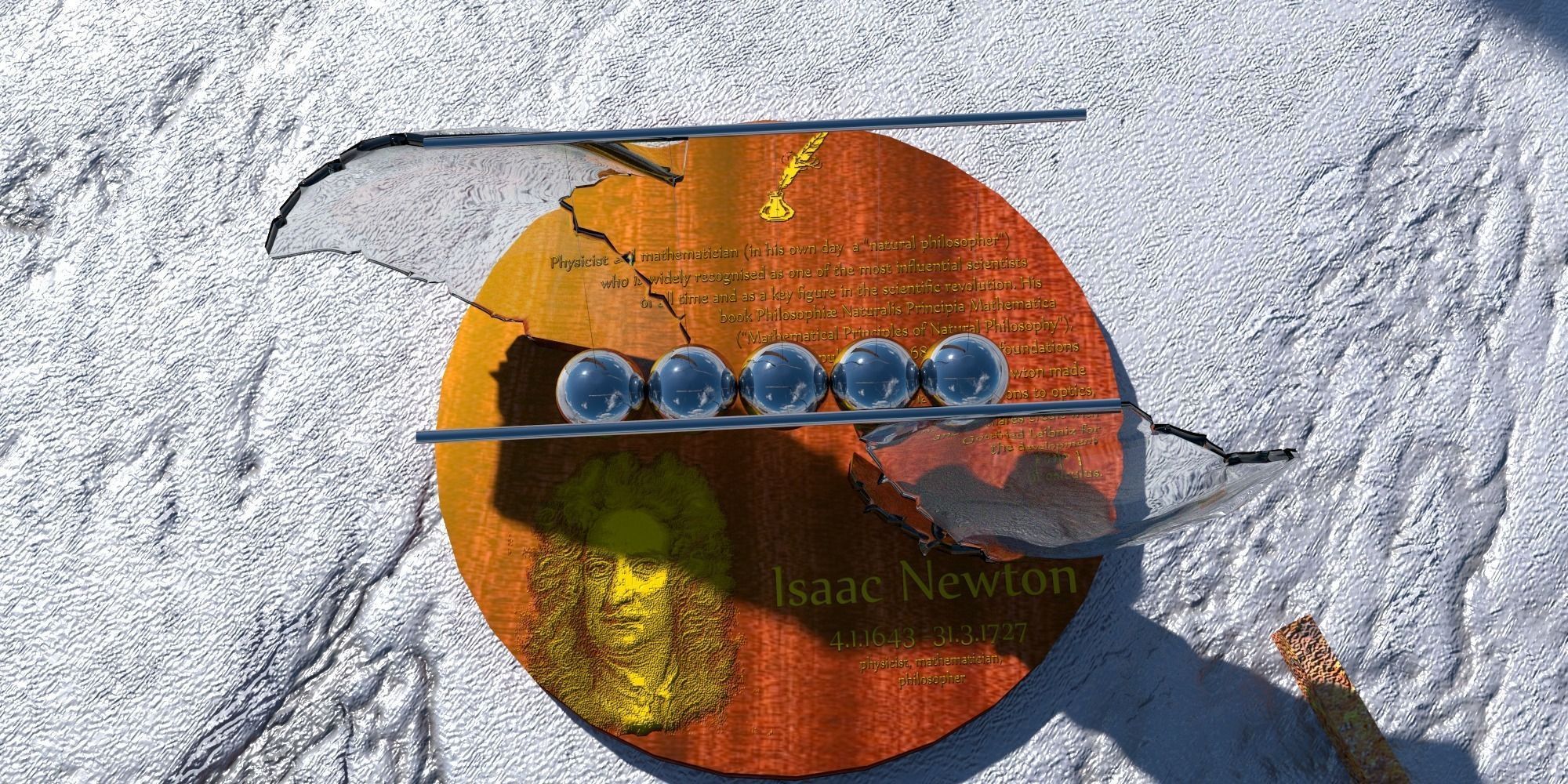 A different Newtons pendulum 3D model_2