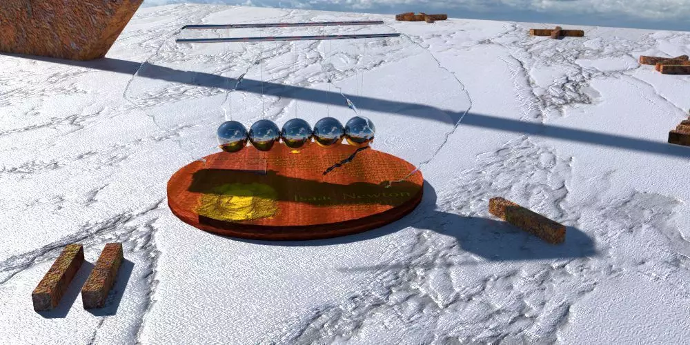 A different Newtons pendulum 3D model_0