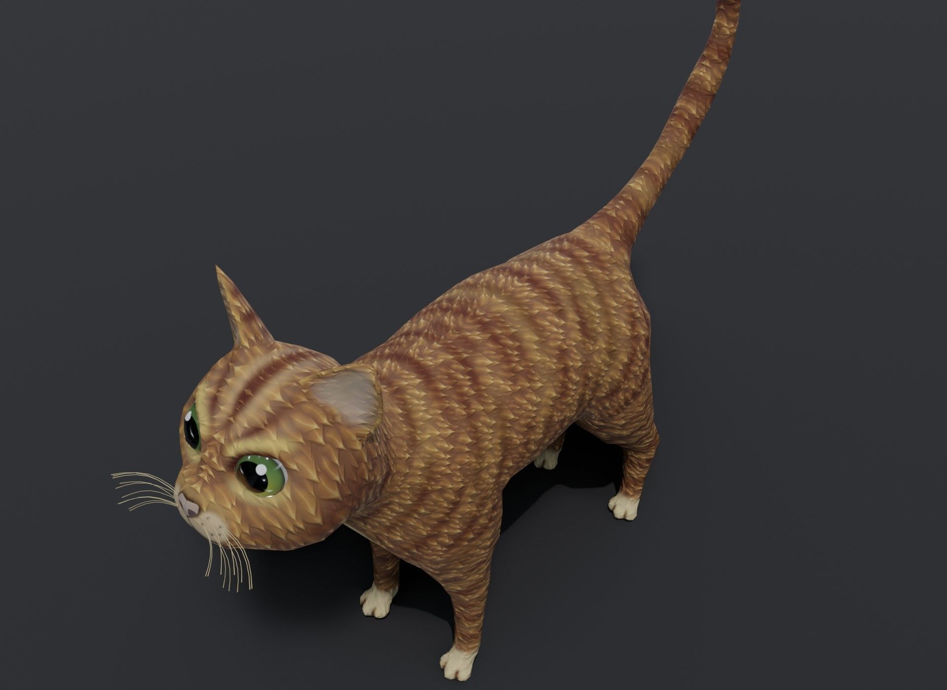 Cartoon Cat Orange 3D Model Low-poly 3D model_7