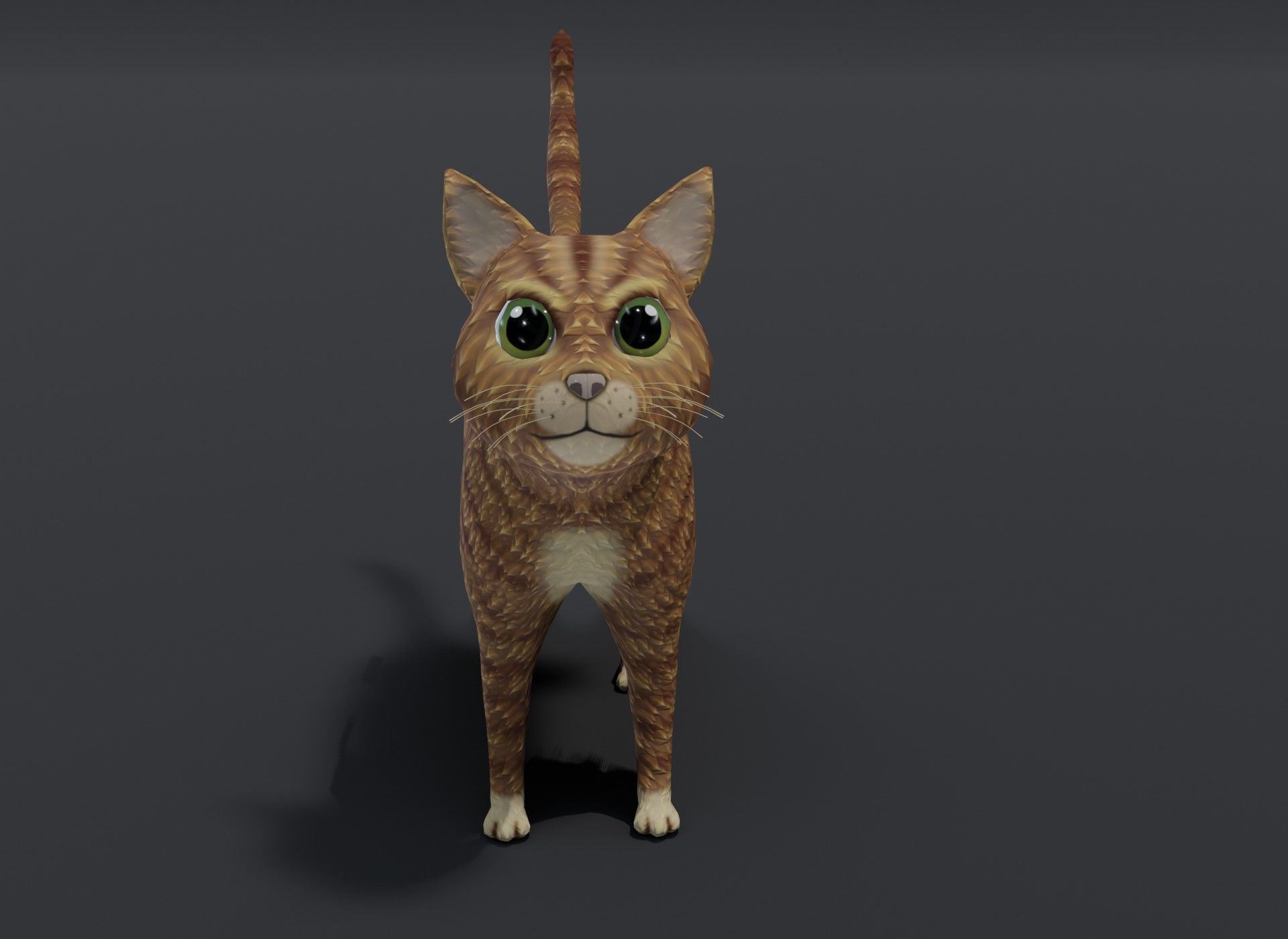 Cartoon Cat Orange 3D Model Low-poly 3D model_3