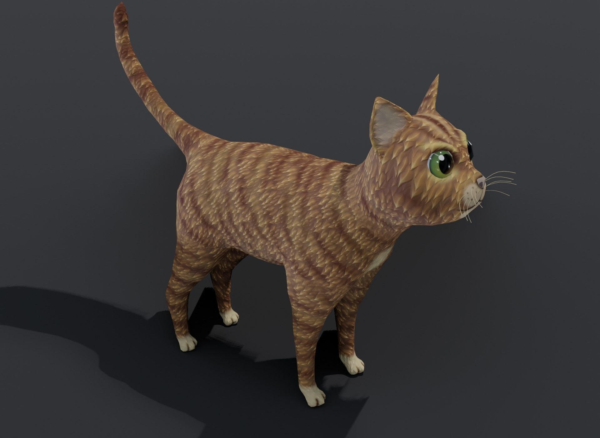 Cartoon Cat Orange 3D Model Low-poly 3D model_2