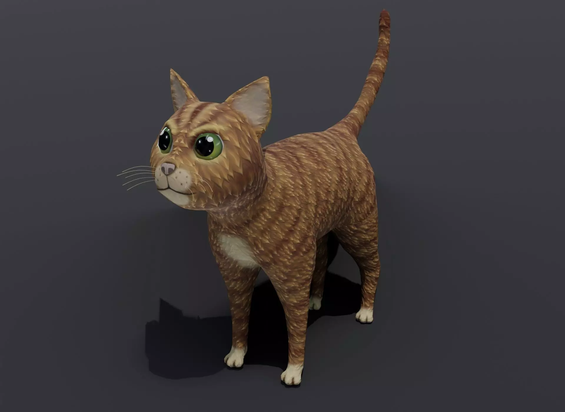 Cartoon Cat Orange 3D Model Low-poly 3D model_0