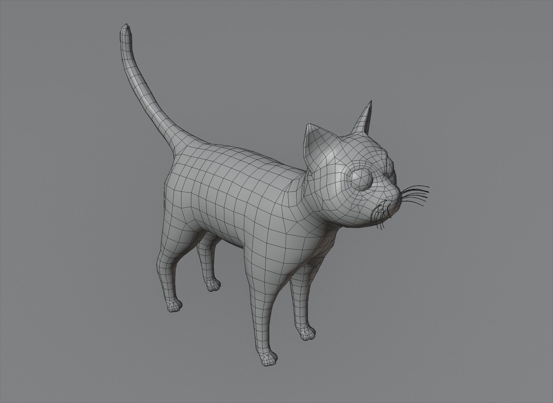 Cartoon Cat Orange 3D Model Low-poly 3D model_4