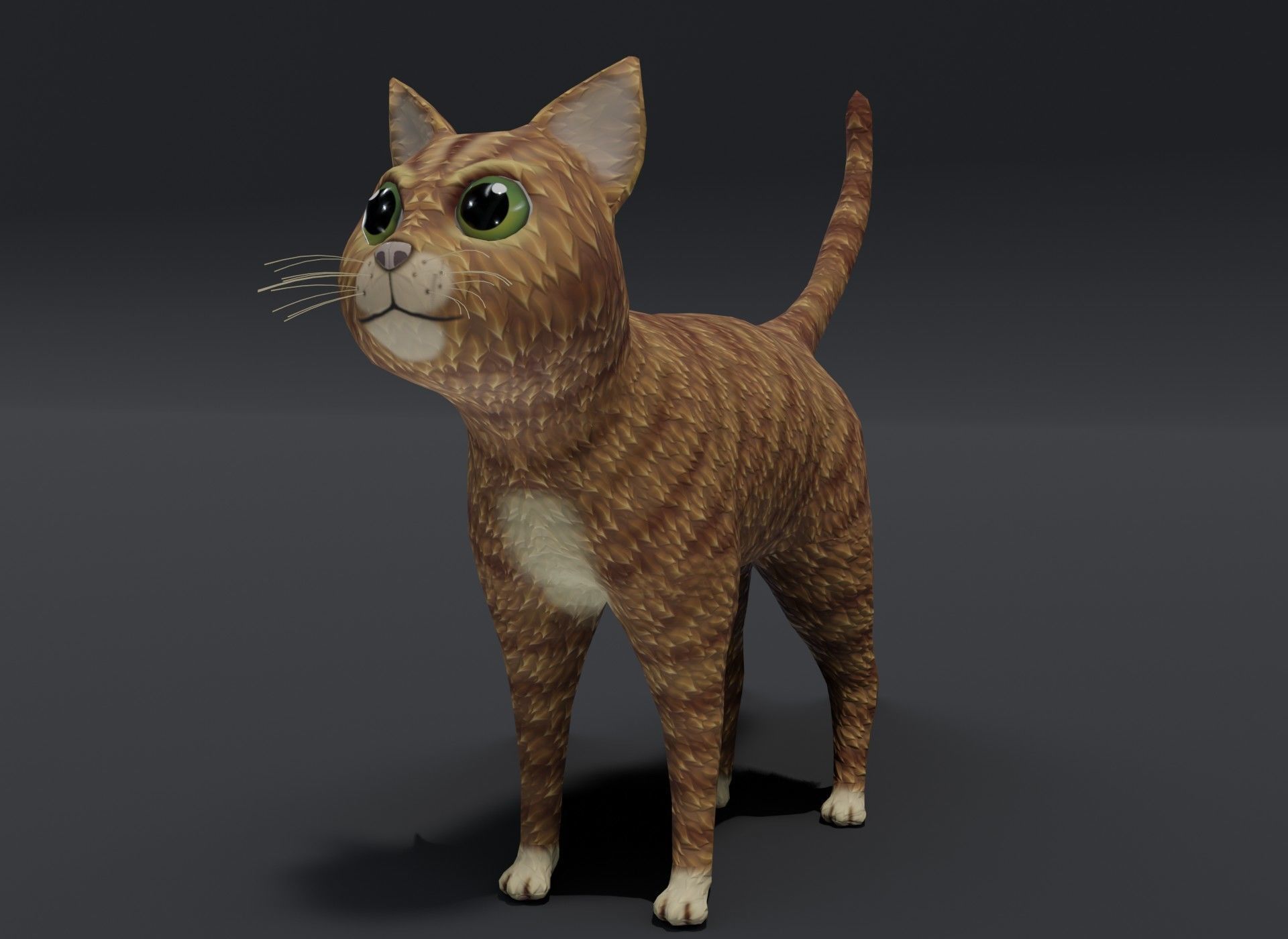 Cartoon Cat Orange 3D Model Low-poly 3D model_12