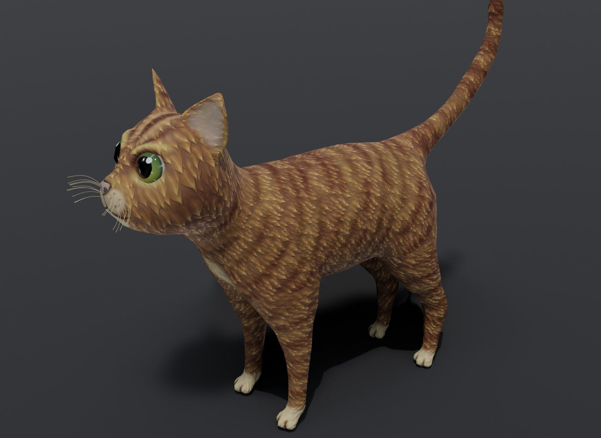 Cartoon Cat Orange 3D Model Low-poly 3D model_15