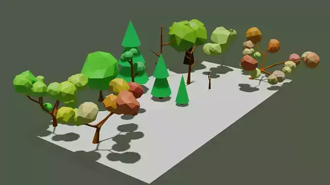 Low poly trees polygonal