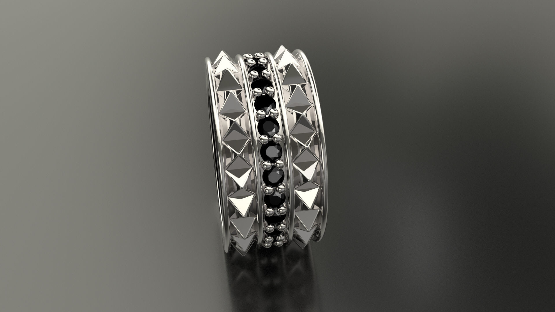 Ring Black Studs Us 6 3D print model_1