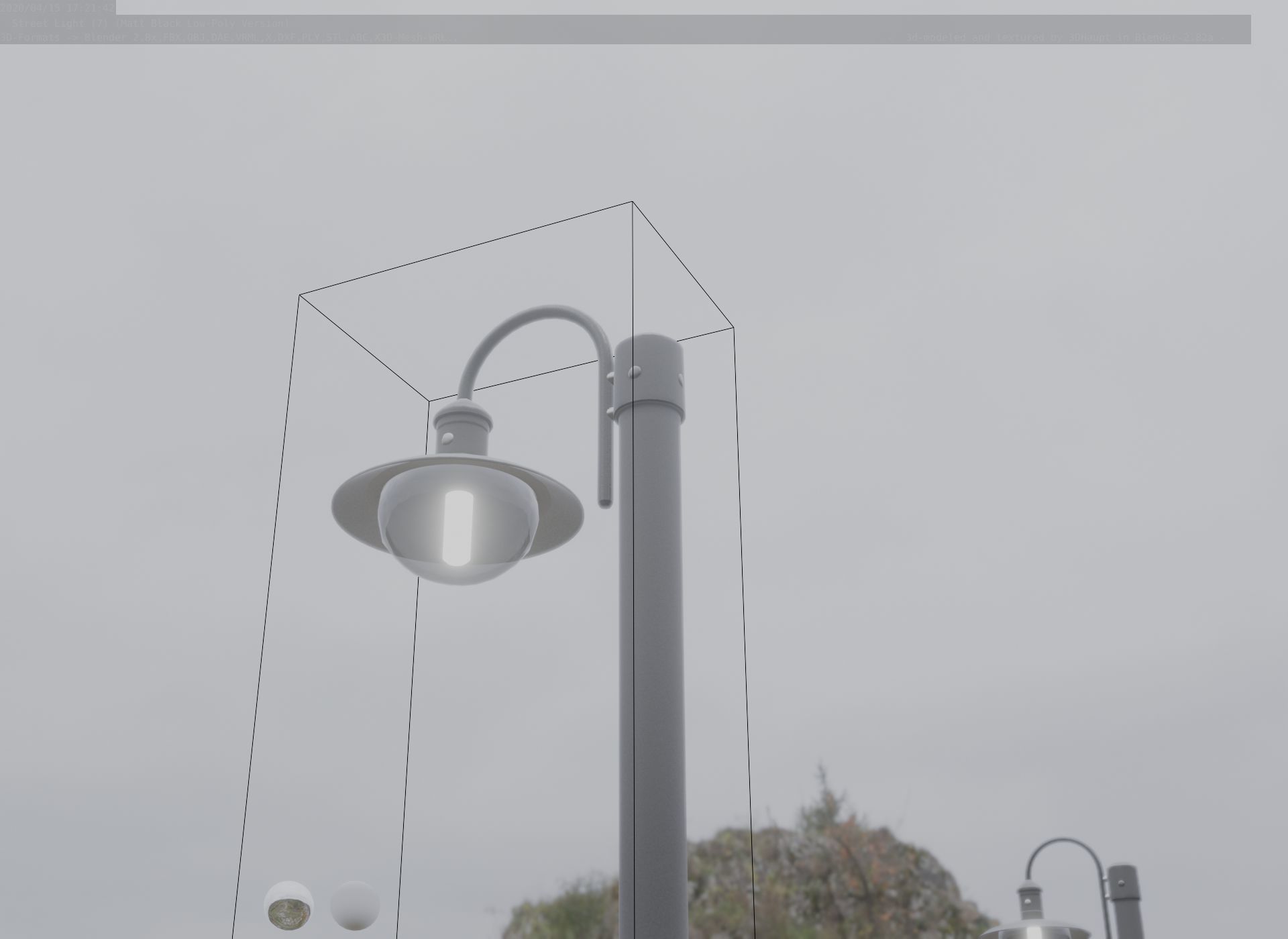 Street Light -7- Matt Black Version  3D Model Collection_11