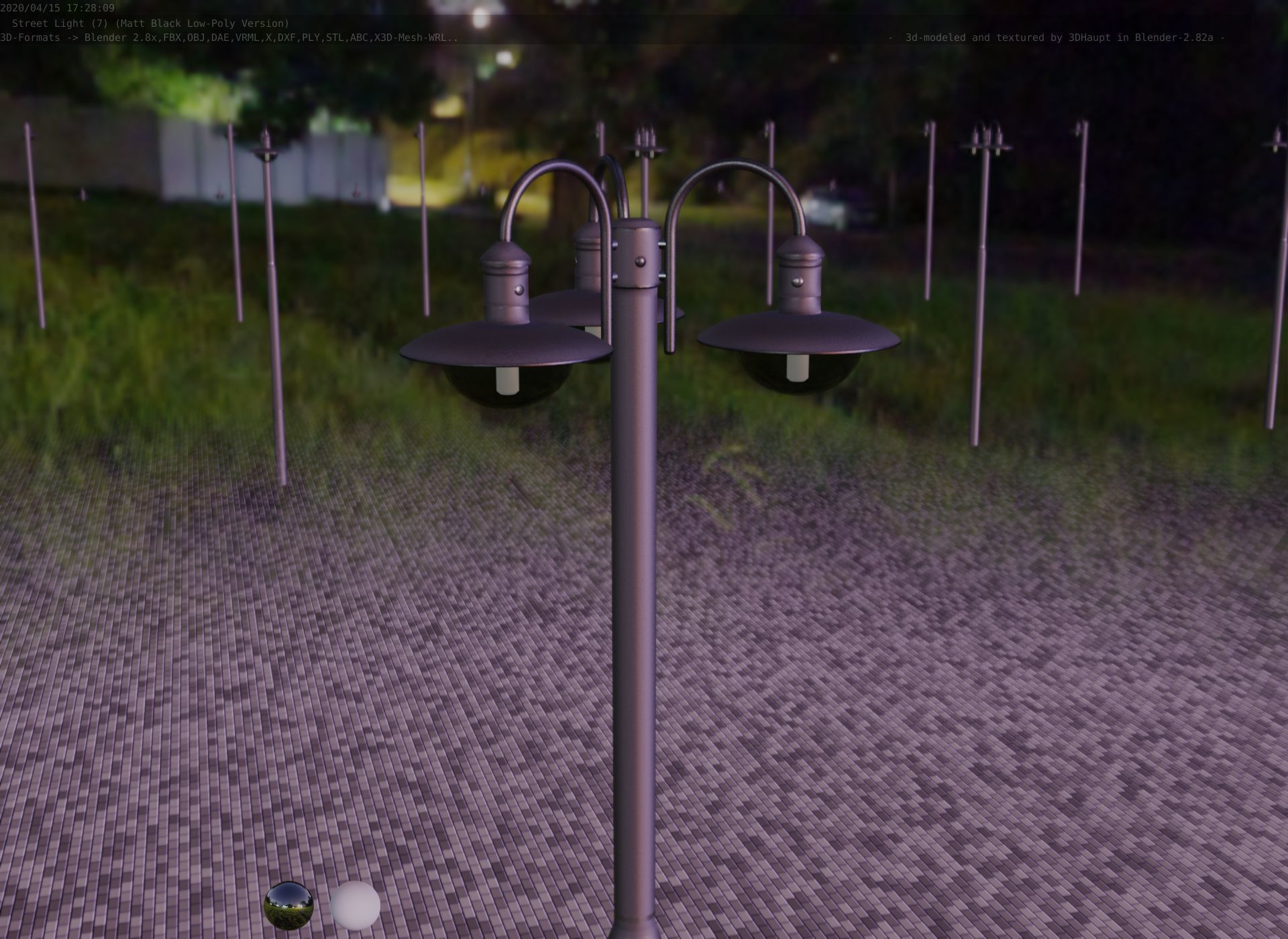 Street Light -7- Matt Black Version  3D Model Collection_55