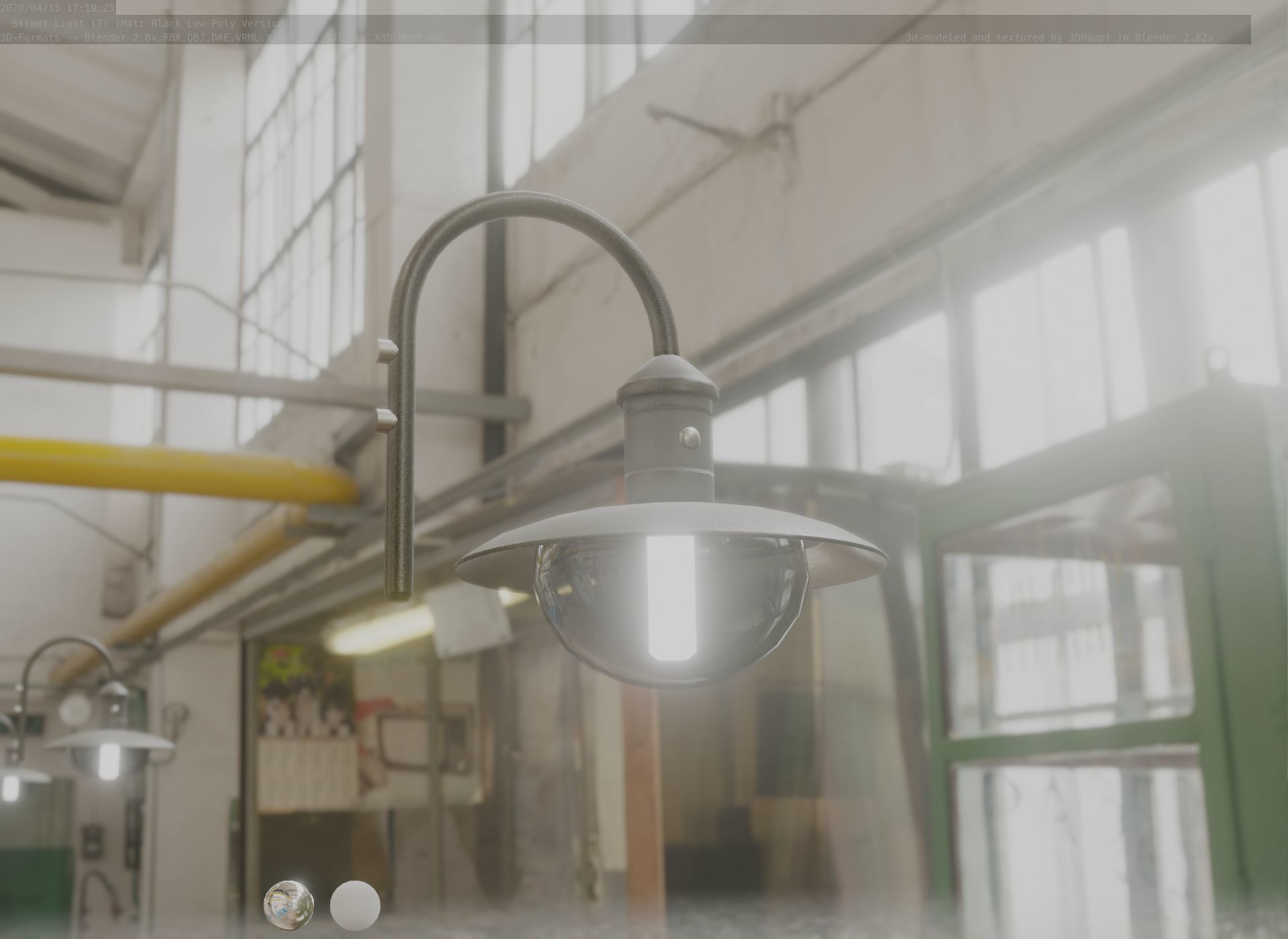 Street Light -7- Matt Black Version  3D Model Collection_113