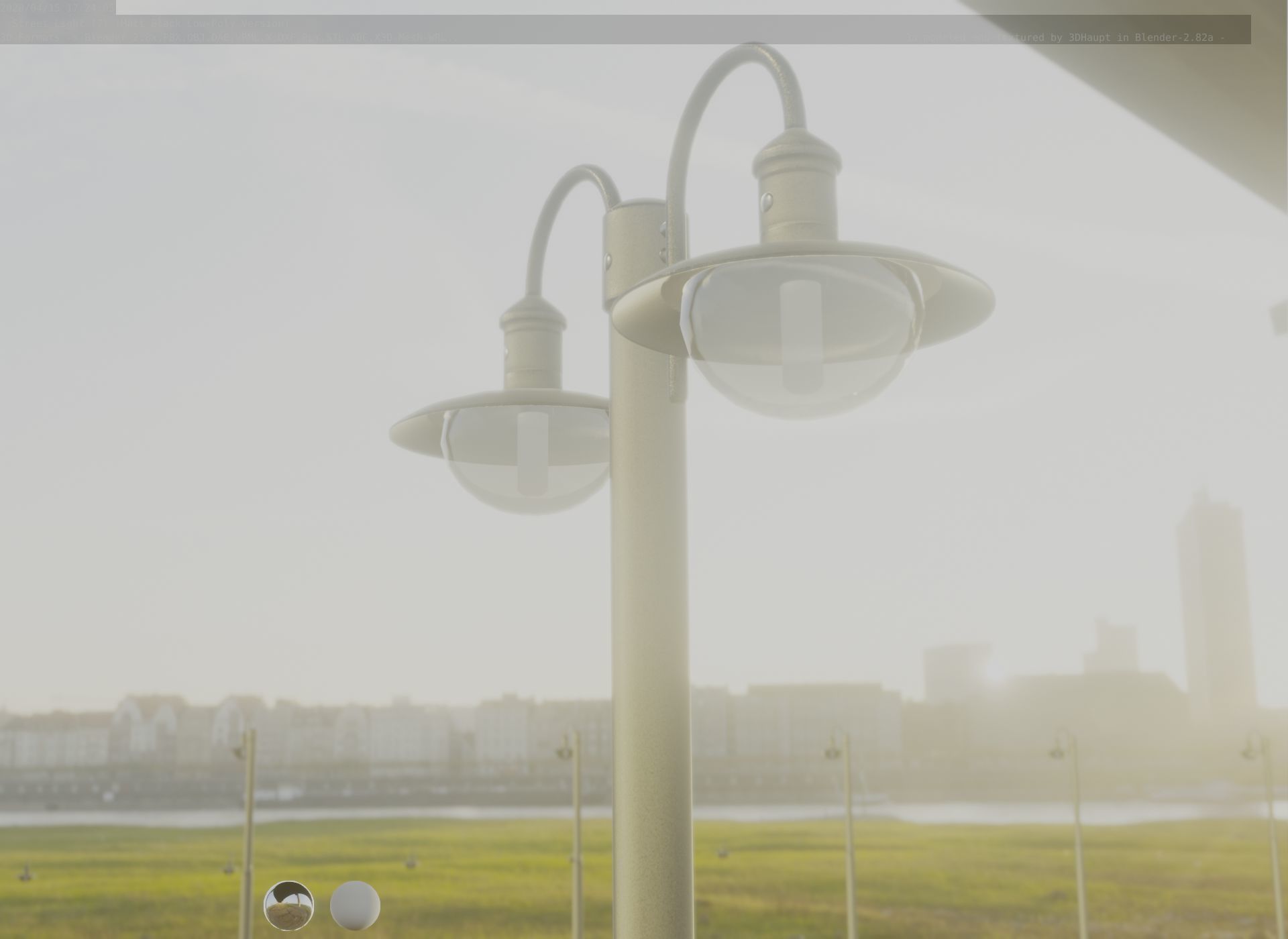 Street Light -7- Matt Black Version  3D Model Collection_28