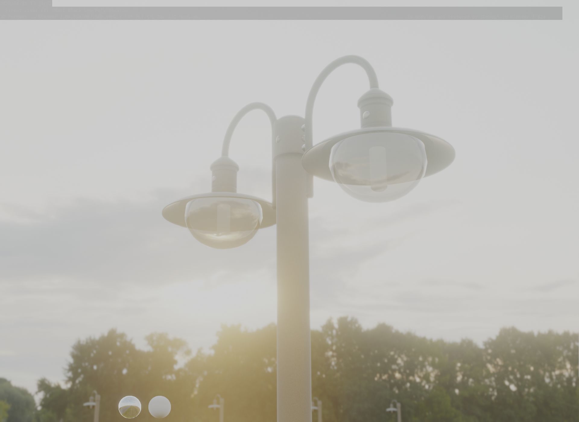 Street Light -7- Matt Black Version  3D Model Collection_35