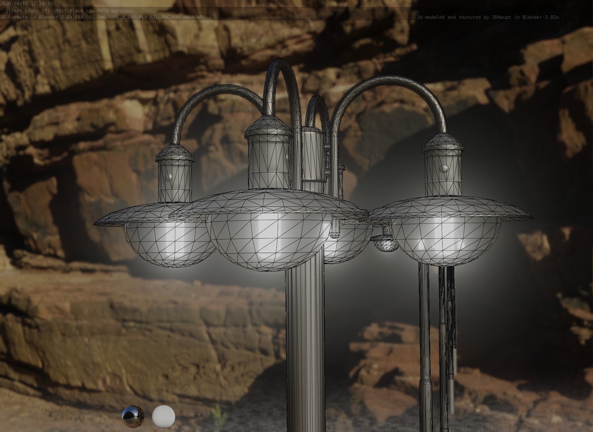 Street Light -7- Matt Black Version  3D Model Collection_88