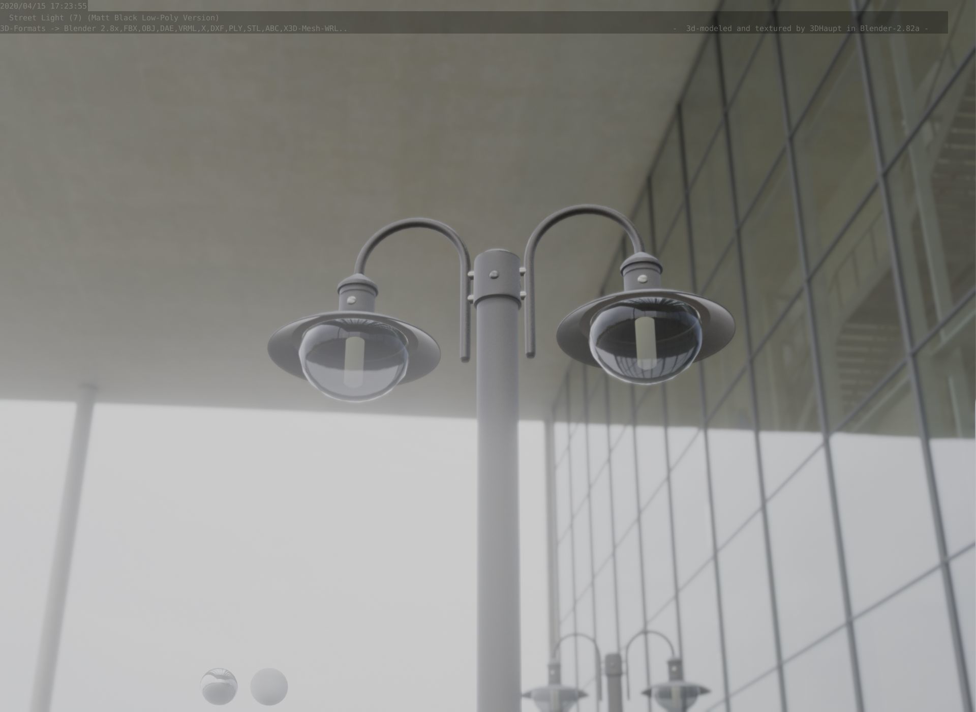 Street Light -7- Matt Black Version  3D Model Collection_21