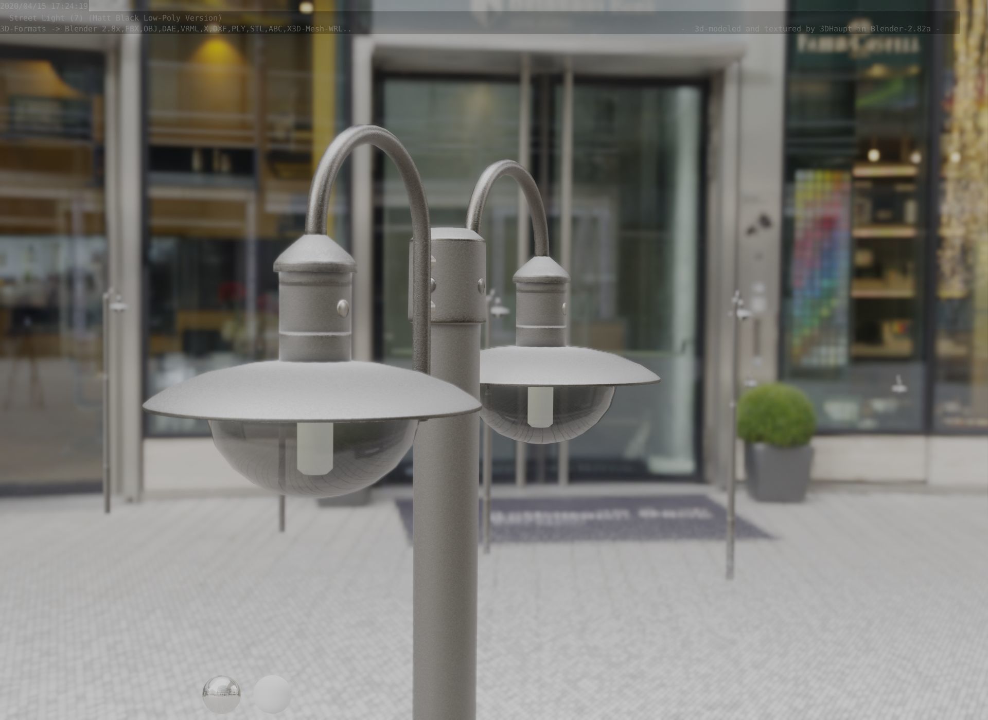 Street Light -7- Matt Black Version  3D Model Collection_40