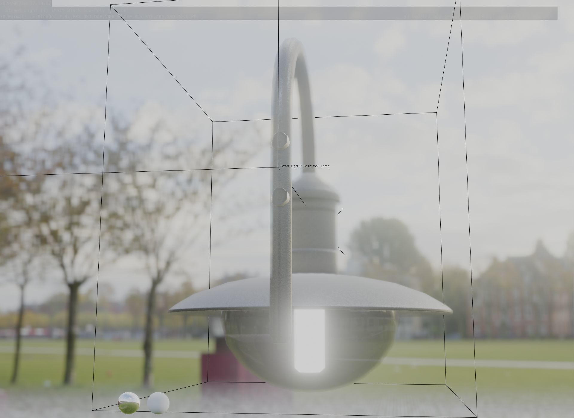 Street Light -7- Matt Black Version  3D Model Collection_102