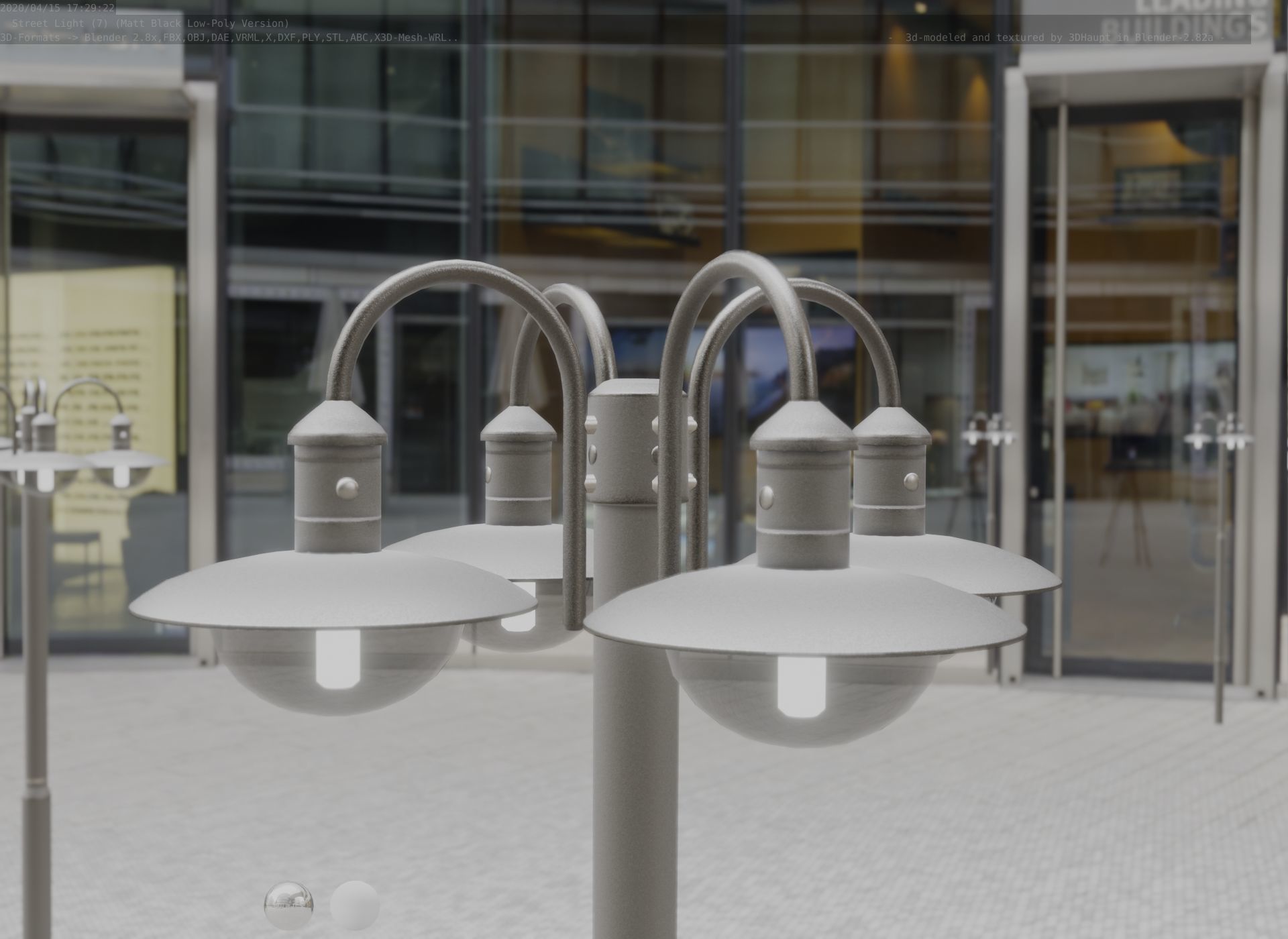 Street Light -7- Matt Black Version  3D Model Collection_80
