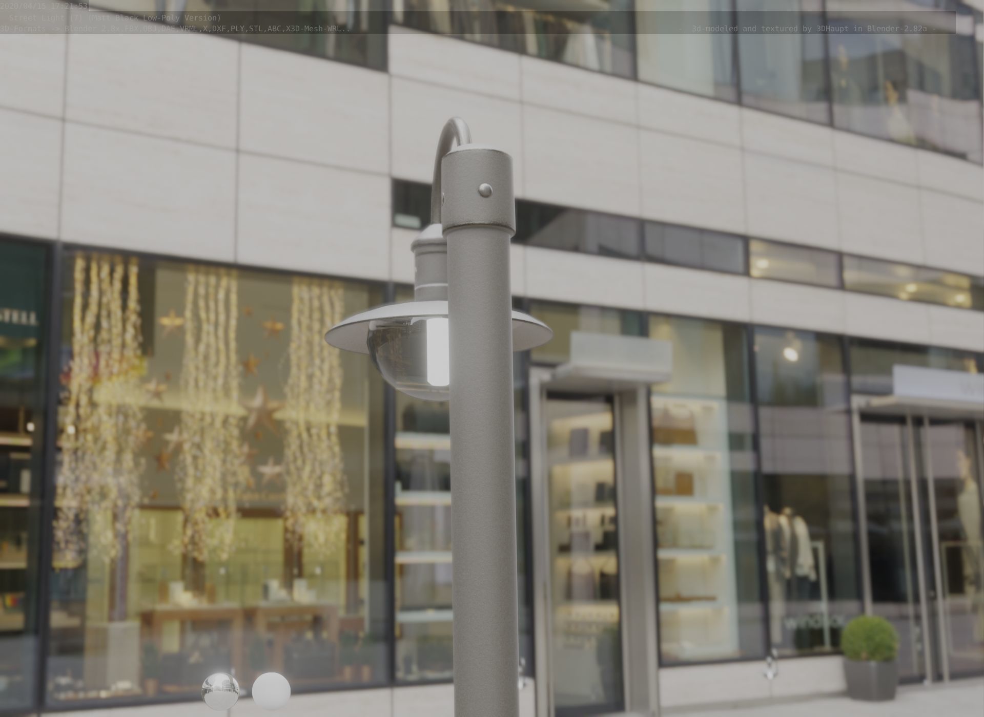 Street Light -7- Matt Black Version  3D Model Collection_20