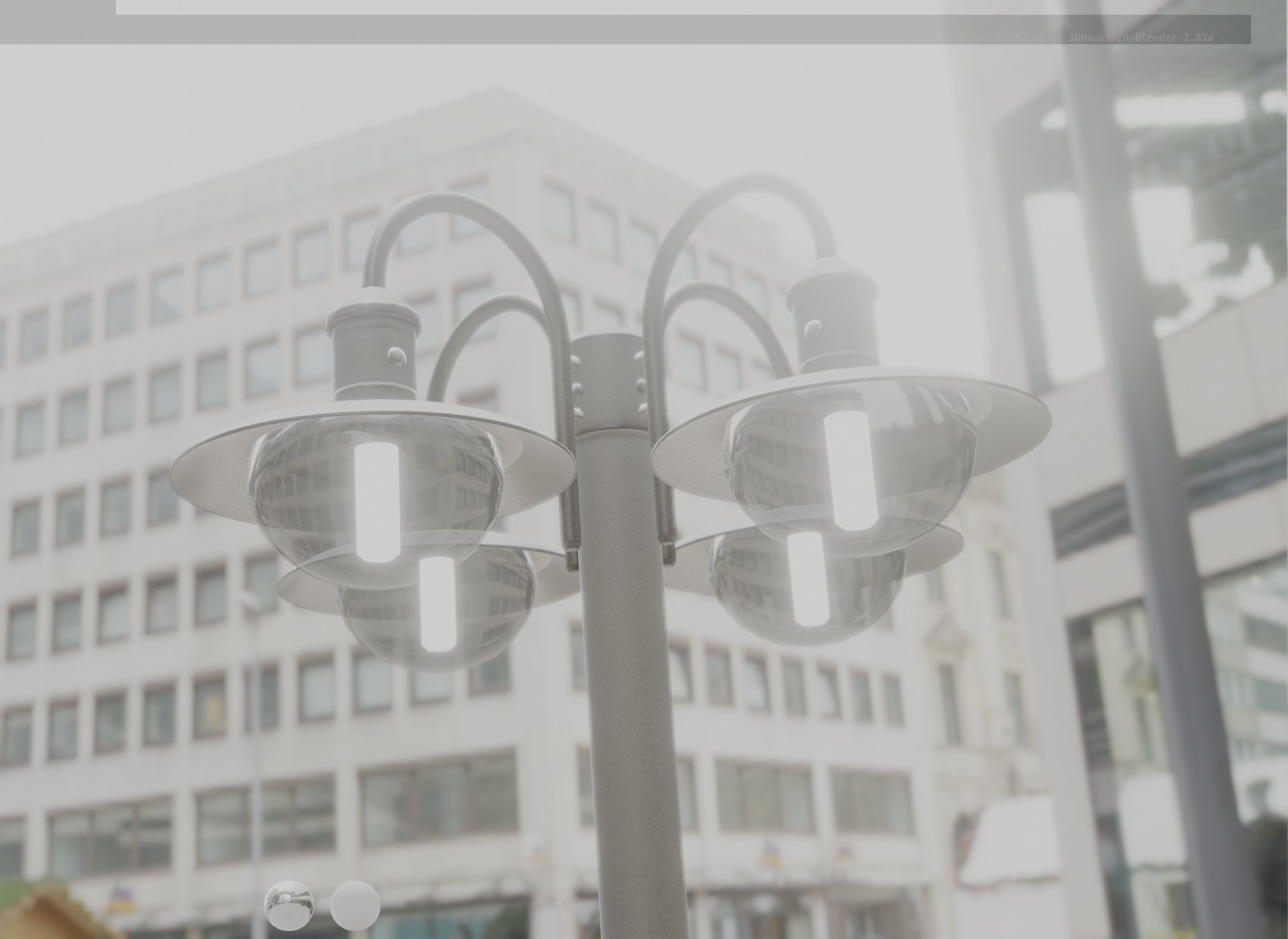 Street Light -7- Matt Black Version  3D Model Collection_93