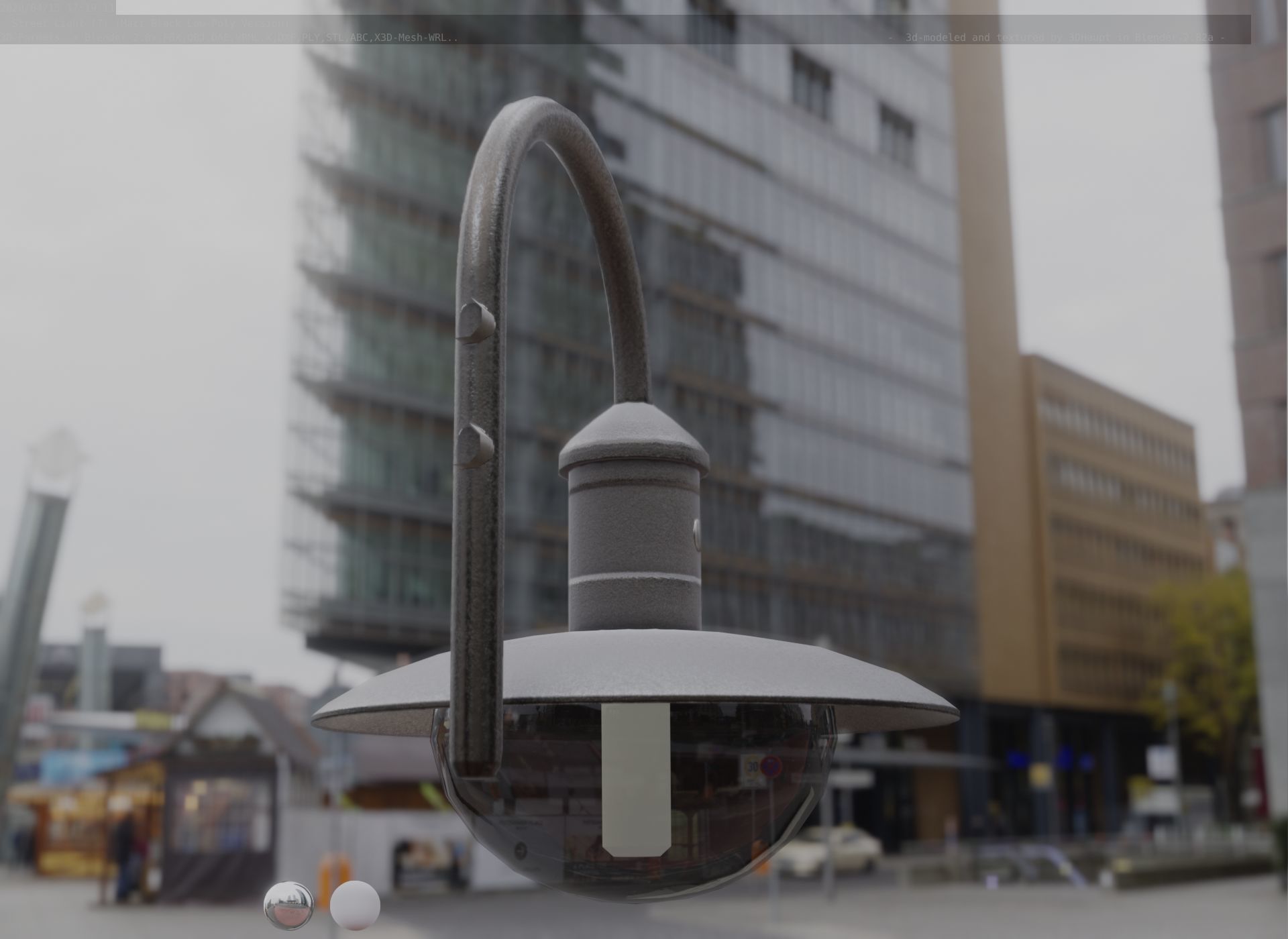 Street Light -7- Matt Black Version  3D Model Collection_107