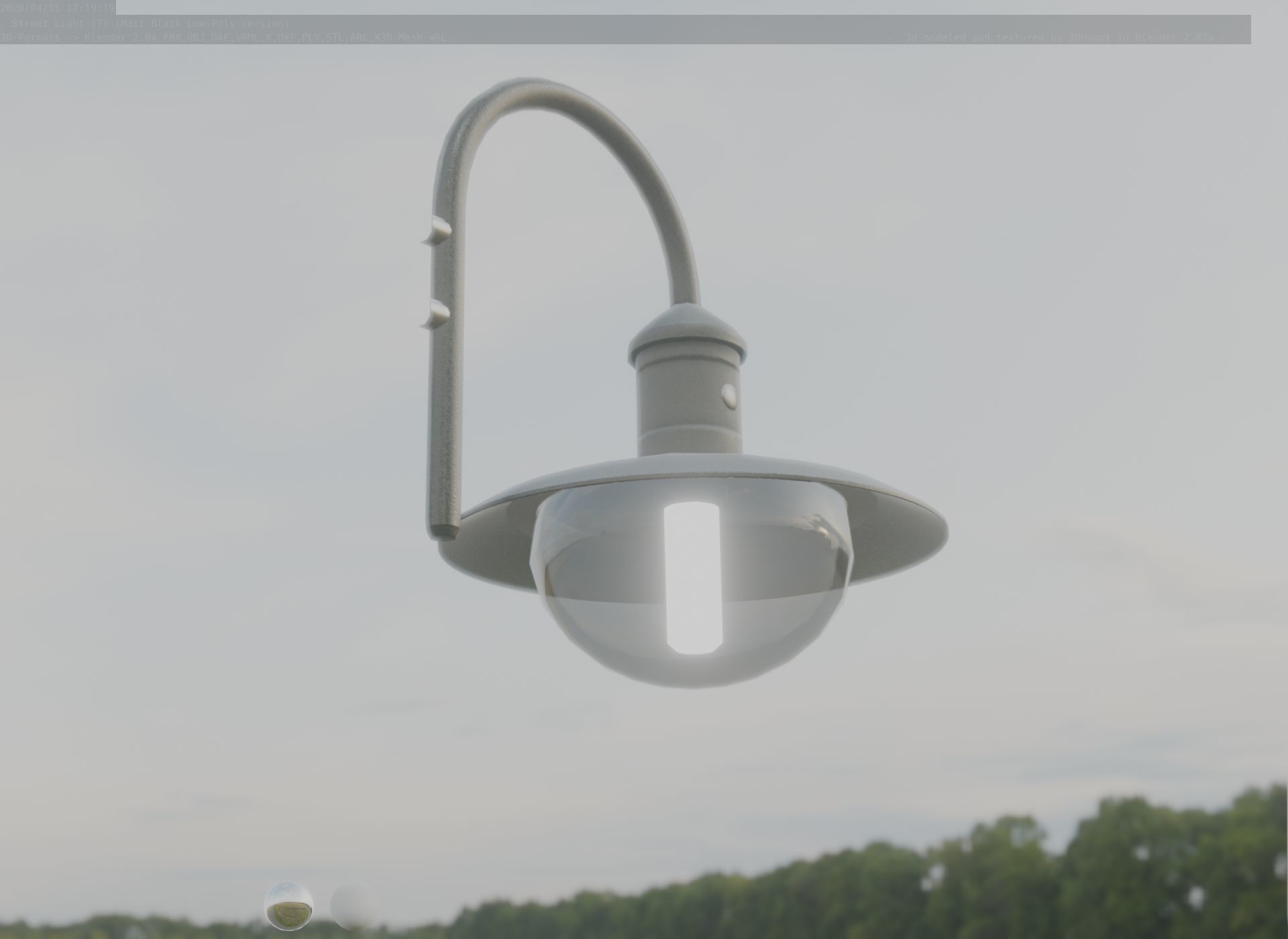 Street Light -7- Matt Black Version  3D Model Collection_103