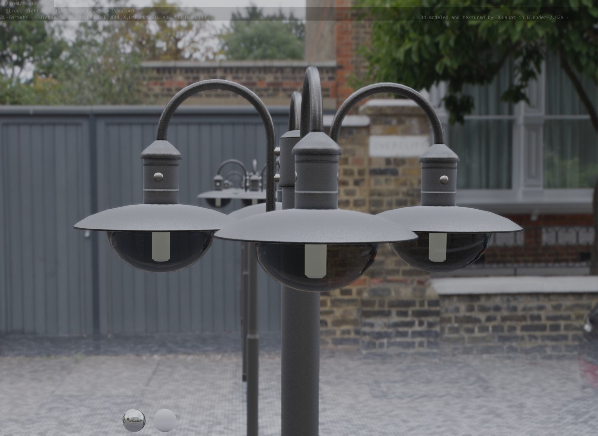 Street Light -7- Matt Black Version  3D Model Collection_84