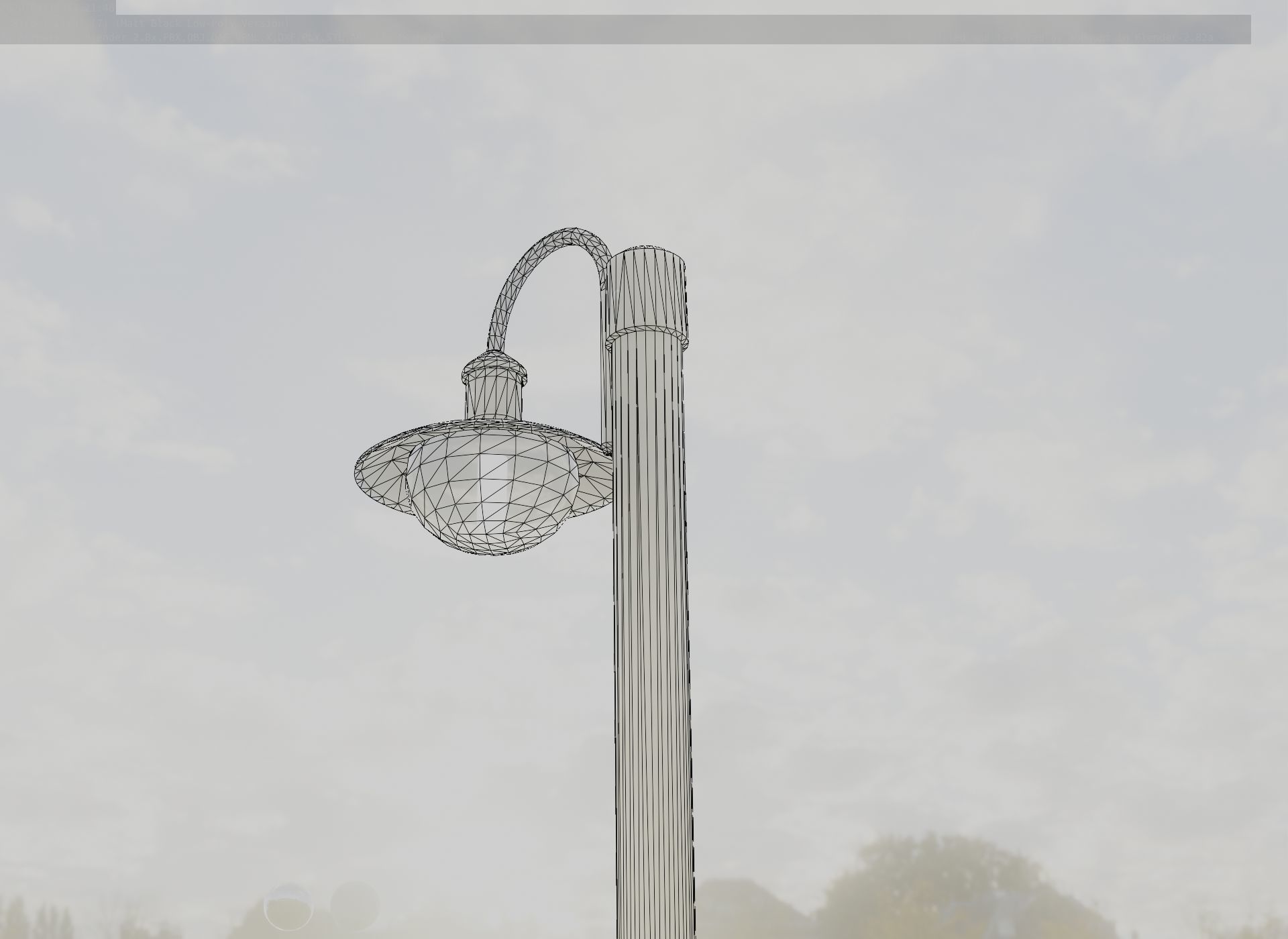 Street Light -7- Matt Black Version  3D Model Collection_23
