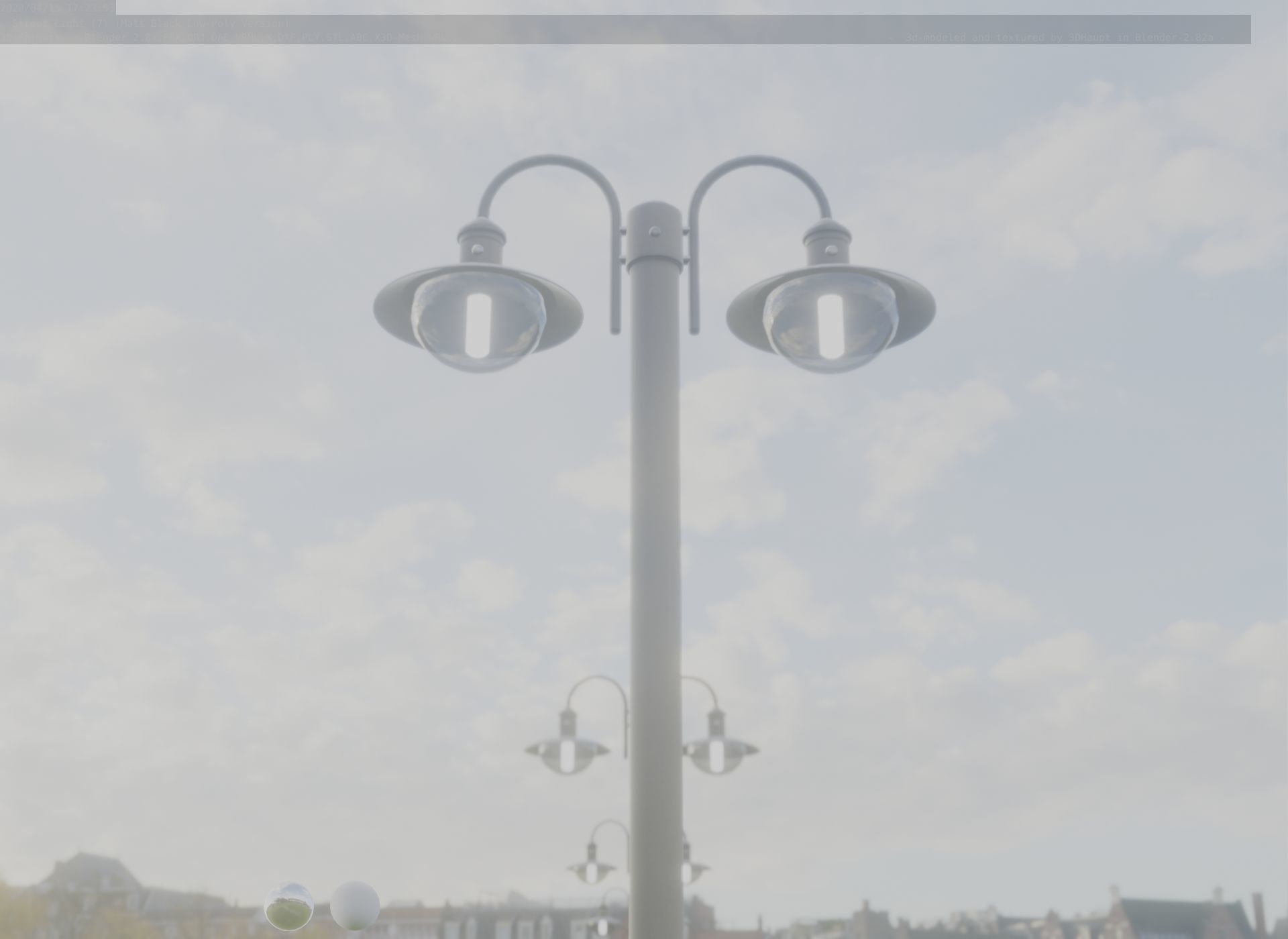 Street Light -7- Matt Black Version  3D Model Collection_25