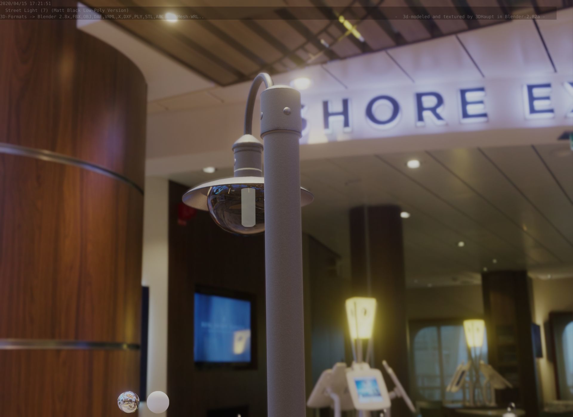 Street Light -7- Matt Black Version  3D Model Collection_18