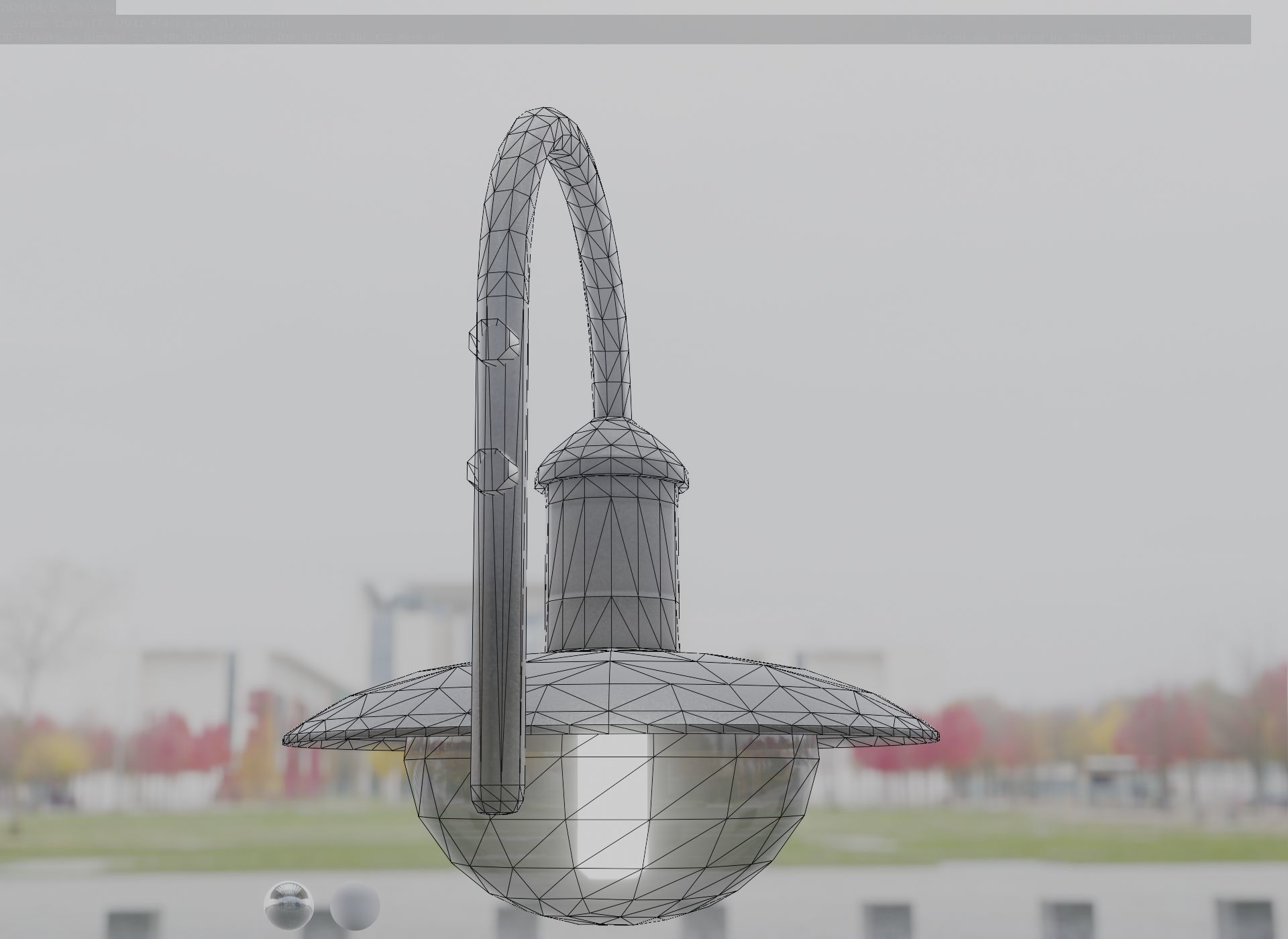 Street Light -7- Matt Black Version  3D Model Collection_105