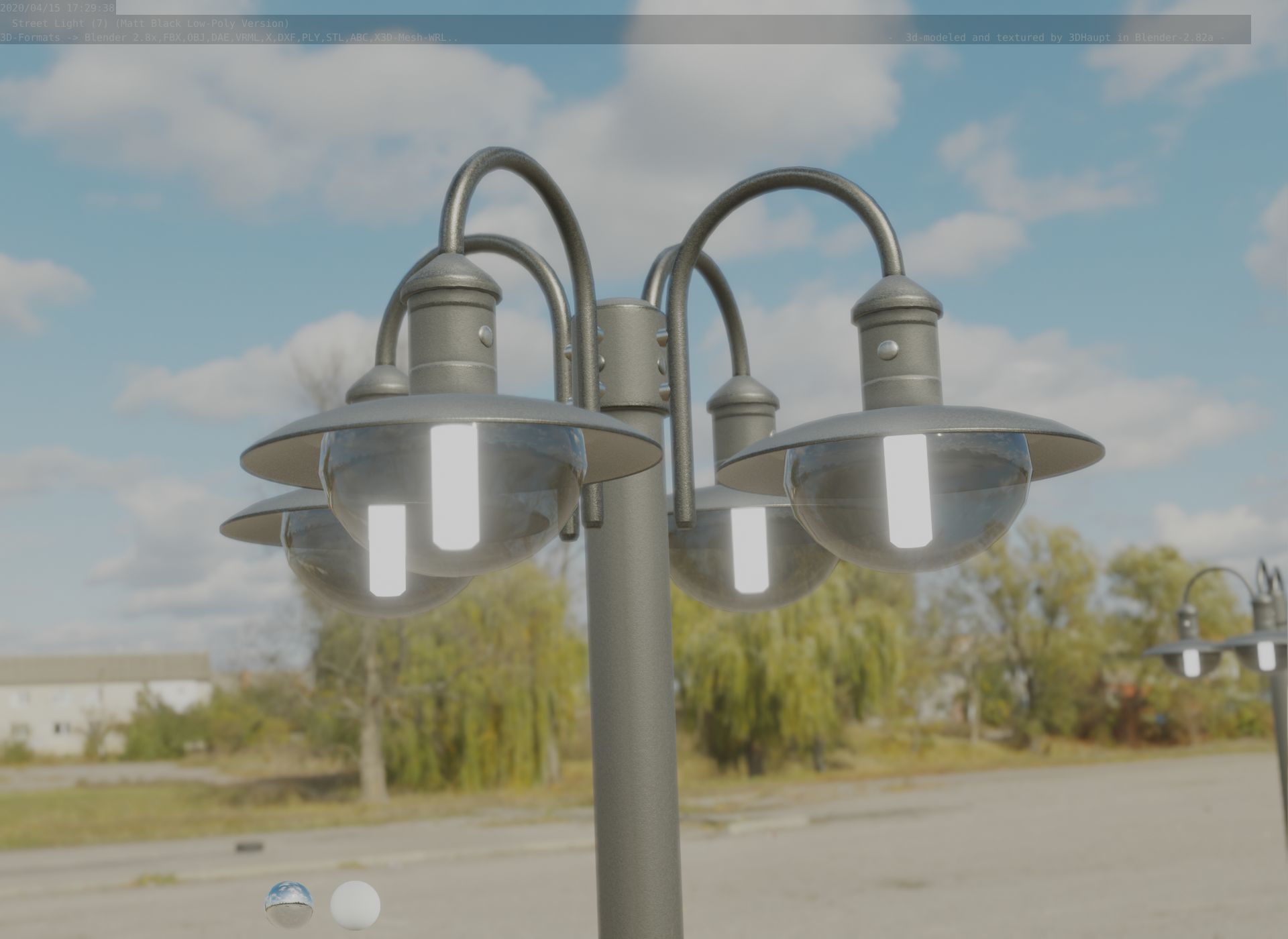 Street Light -7- Matt Black Version  3D Model Collection_90