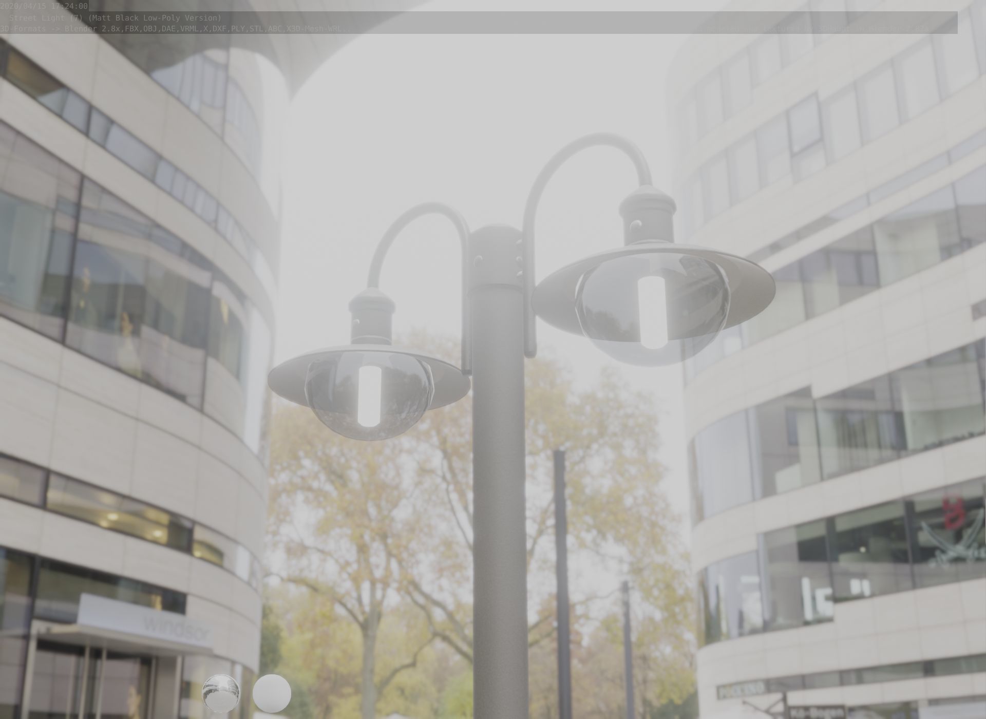 Street Light -7- Matt Black Version  3D Model Collection_36