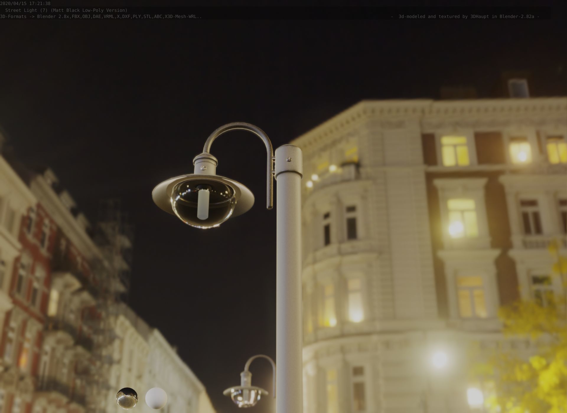 Street Light -7- Matt Black Version  3D Model Collection_13