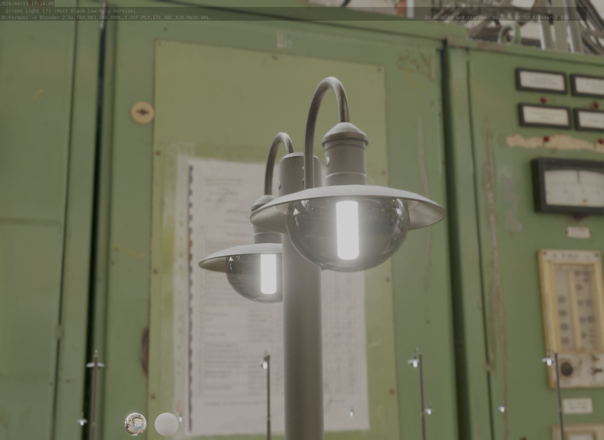 Street Light -7- Matt Black Version  3D Model Collection_31