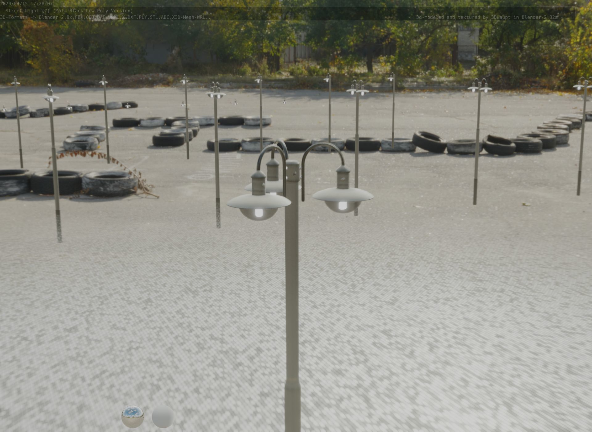 Street Light -7- Matt Black Version  3D Model Collection_58