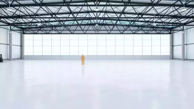 Airplane Hangar Interior 7 Low-poly 3D model