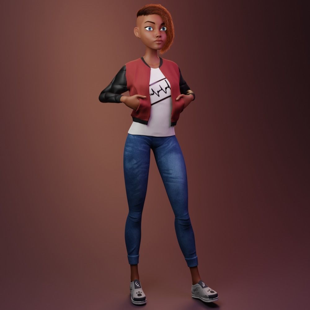 Stylized female 3D model_4