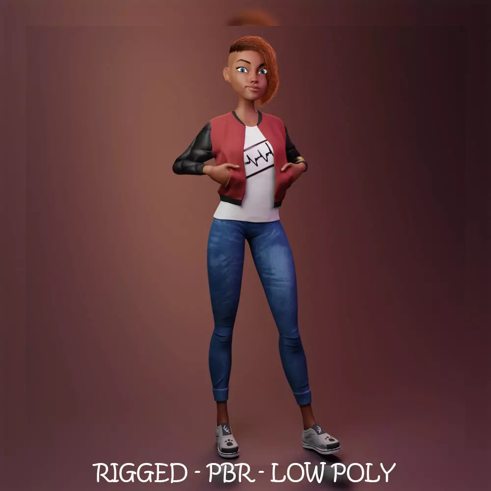 Stylized female 3D model_0