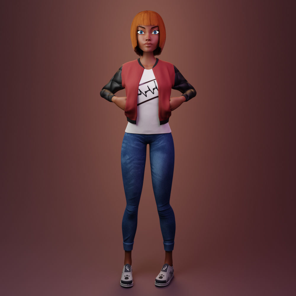 Stylized female 3D model_2