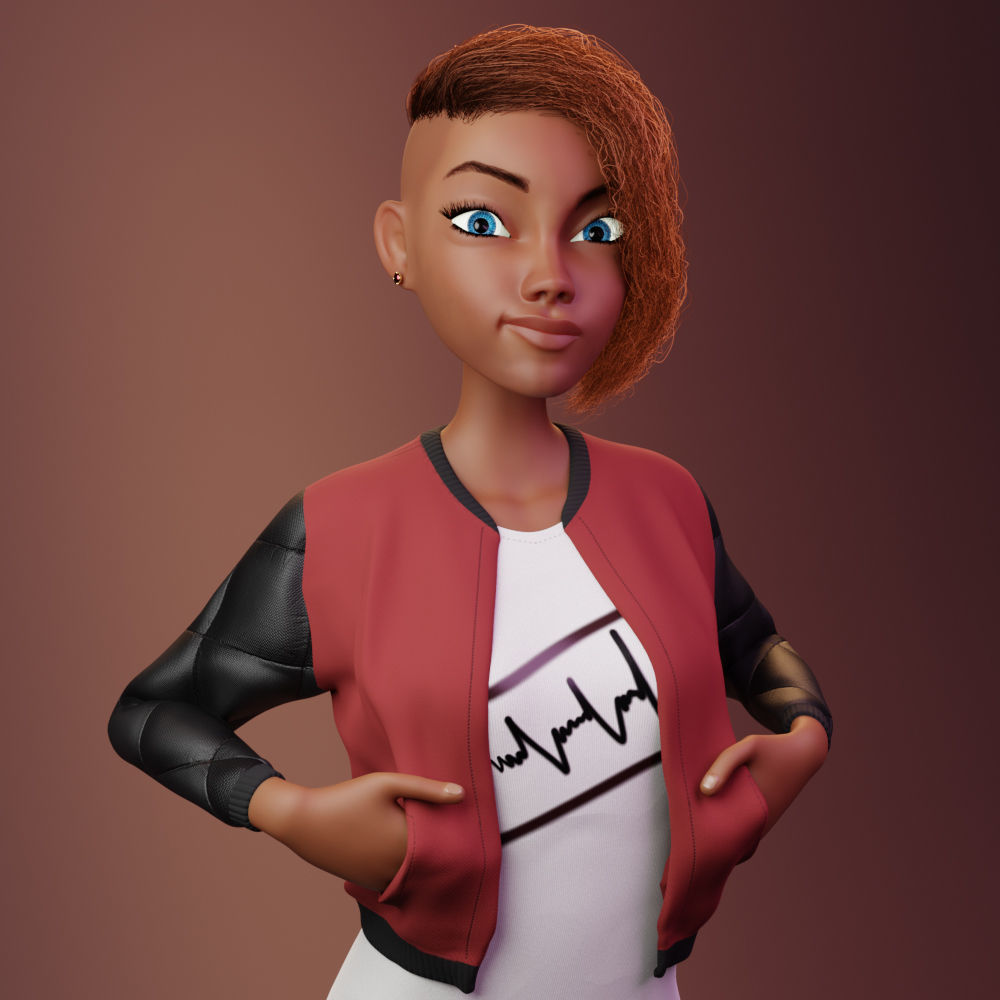 Stylized female 3D model_1