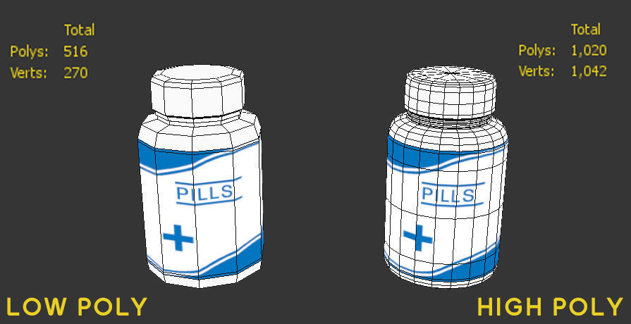Medicine Pills Package Low-poly 3D model_10