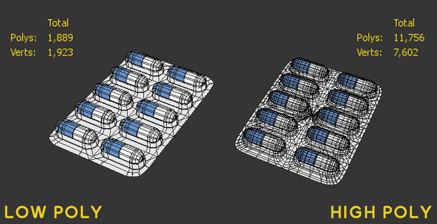 Medicine Pills Package Low-poly 3D model_7